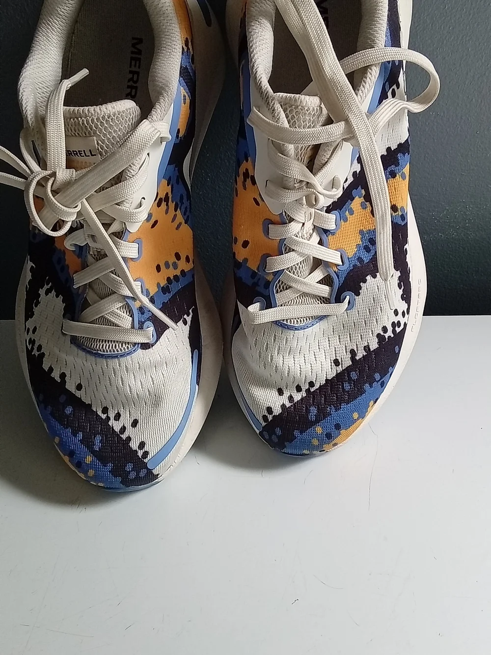 Merrell Morphlite Trail‎ Running Shoes Multi Color Blue Orange Cream Mens 12